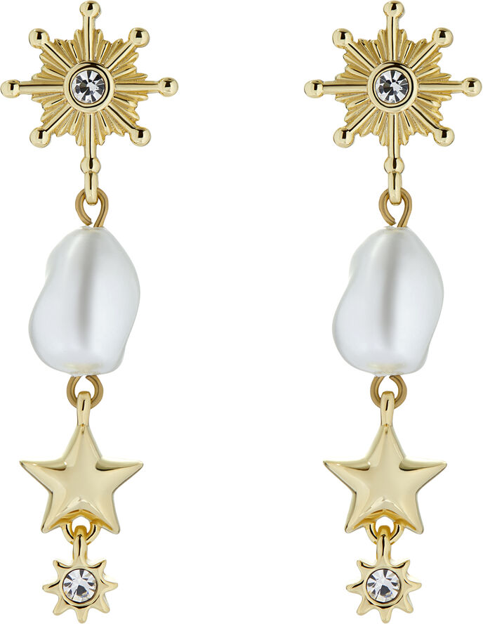 Ted Baker CELTRIS Celetrial pearl Cluster Dro Gold tone