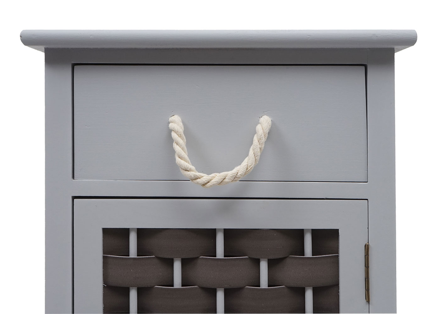 Kommode MCW-K83, Schrank Schubladenschrank, Holz 55x39,5x28,5cm ~ grau, Polyrattan dunkelgrau