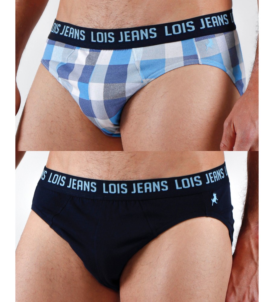 Lois - Pacote com 2 cuecas azul-marinho