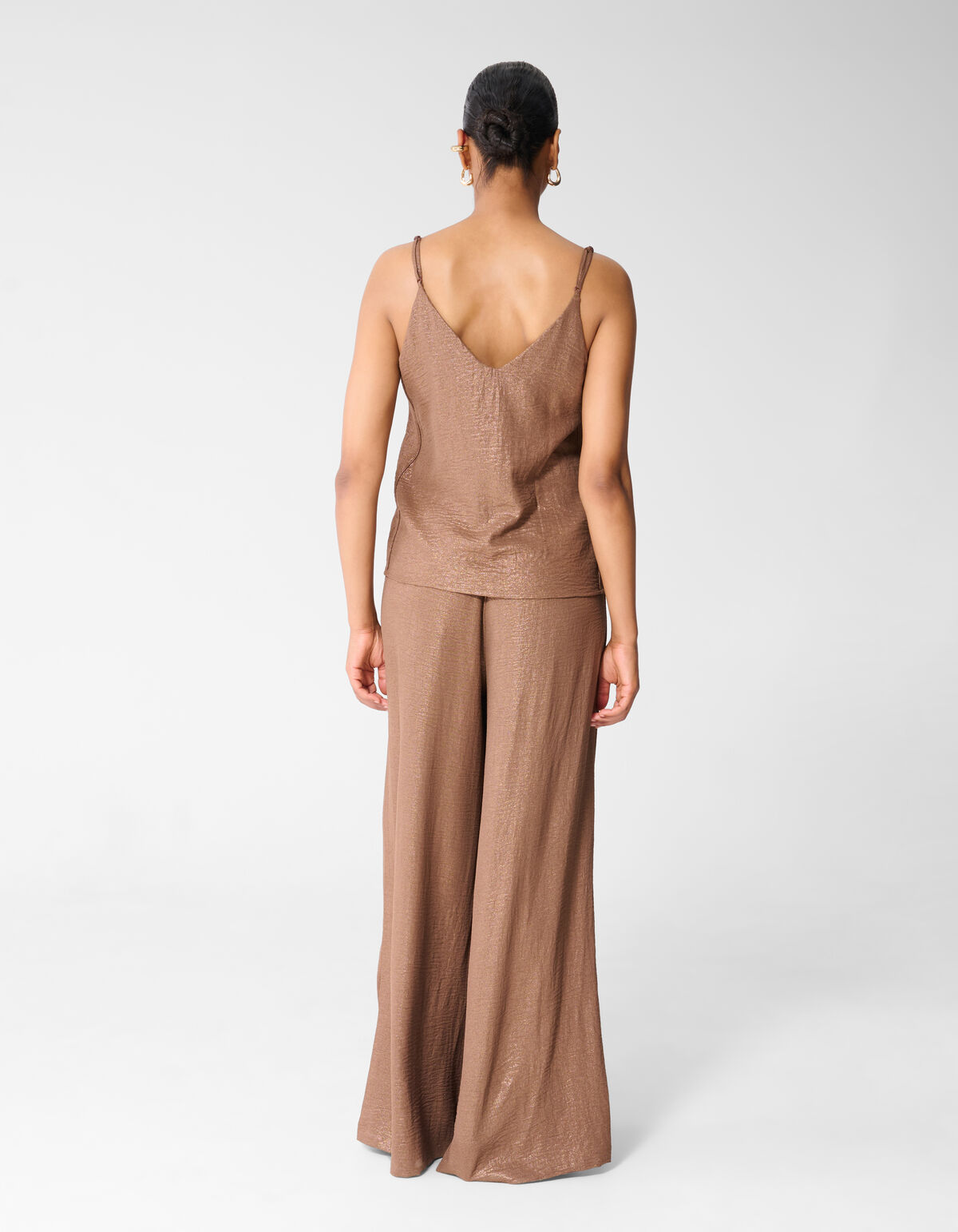 Twist Glitter Singlet Bruin