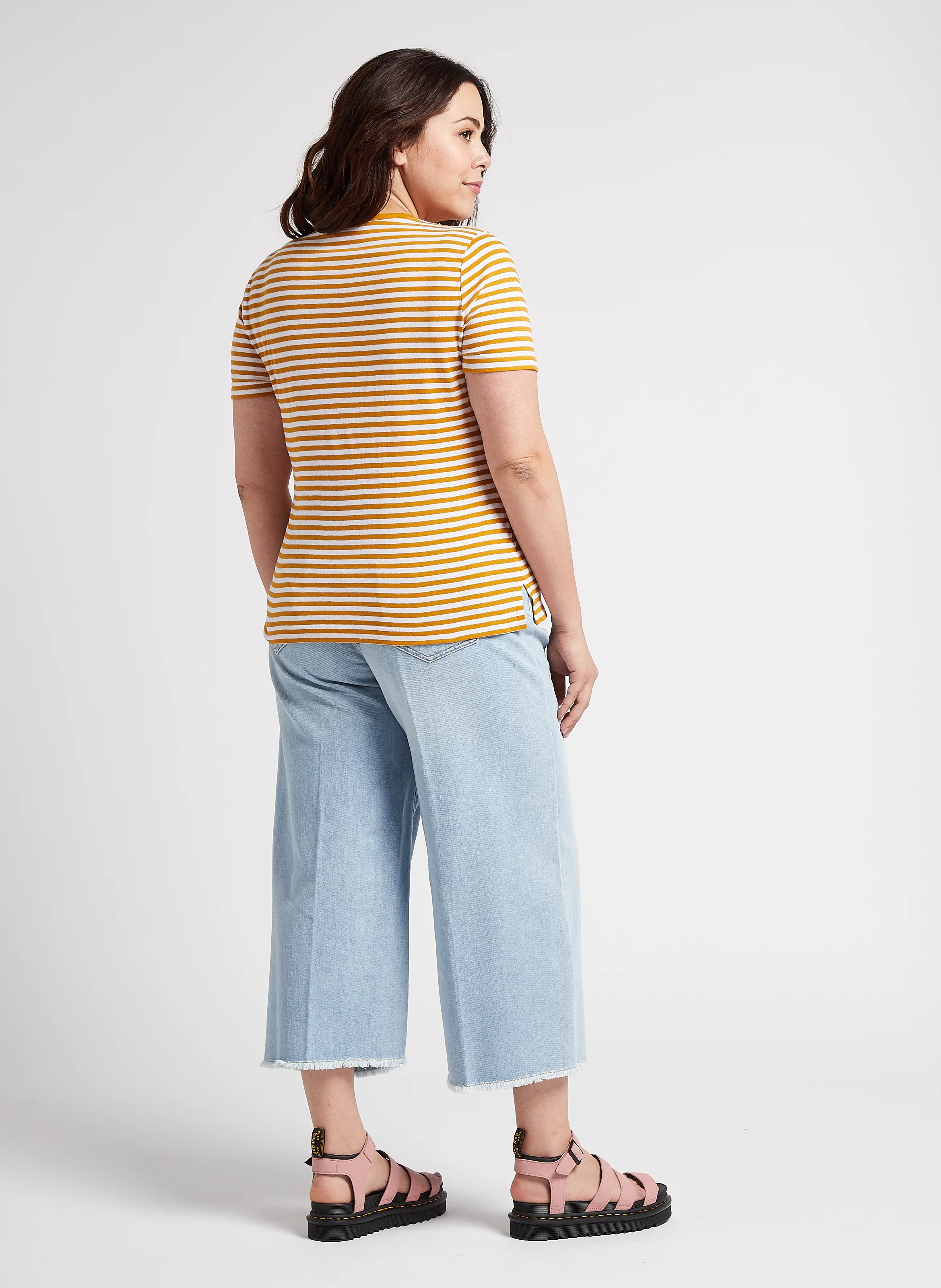 IDRA - Jean cropped en coton mélangé| Bleu