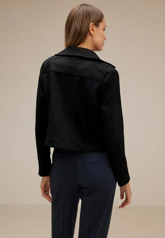 Velours Bikerjacke - Black