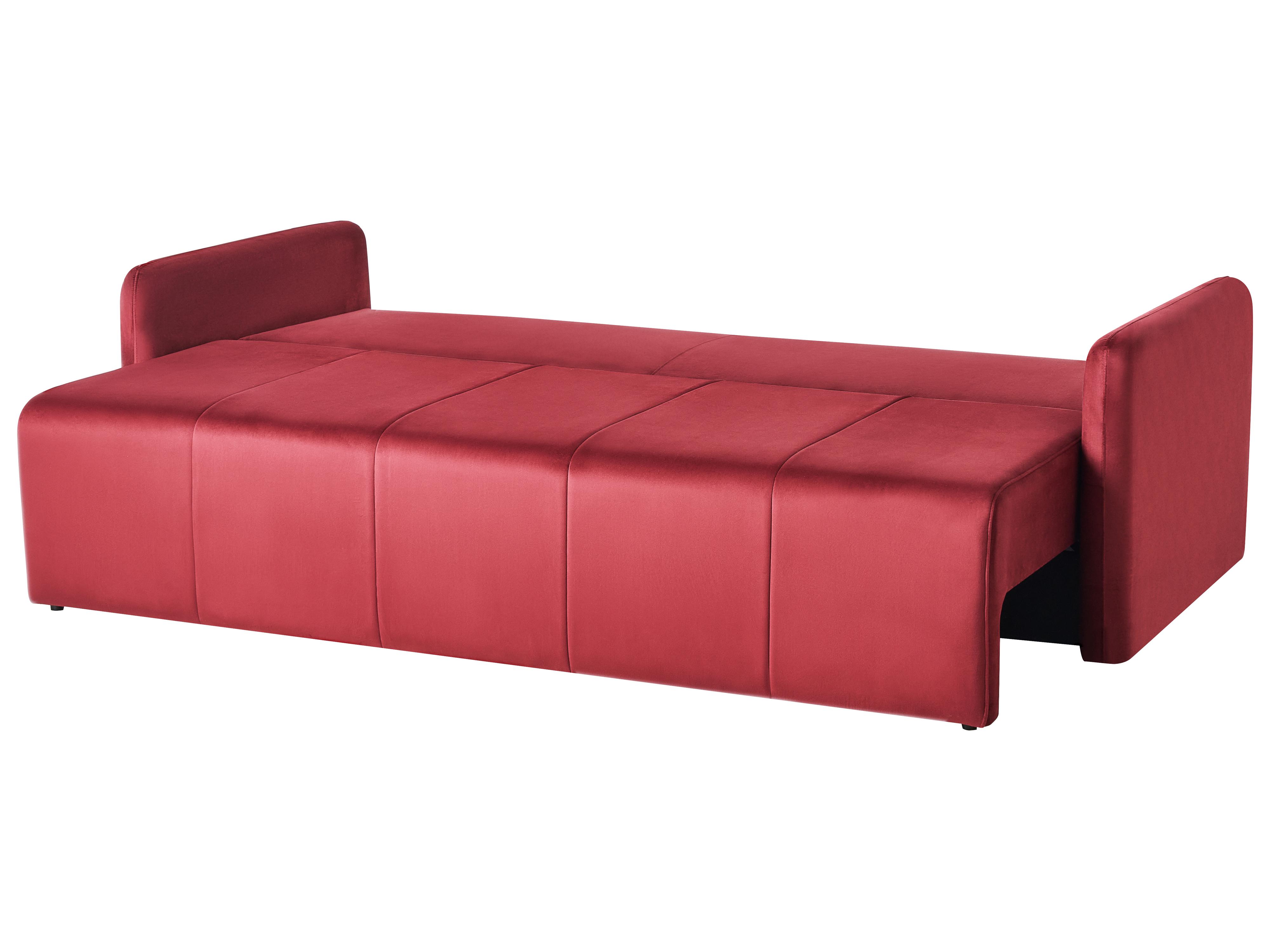 Slaapbank 3-zits EGGE Fluweel Bordeauxrood