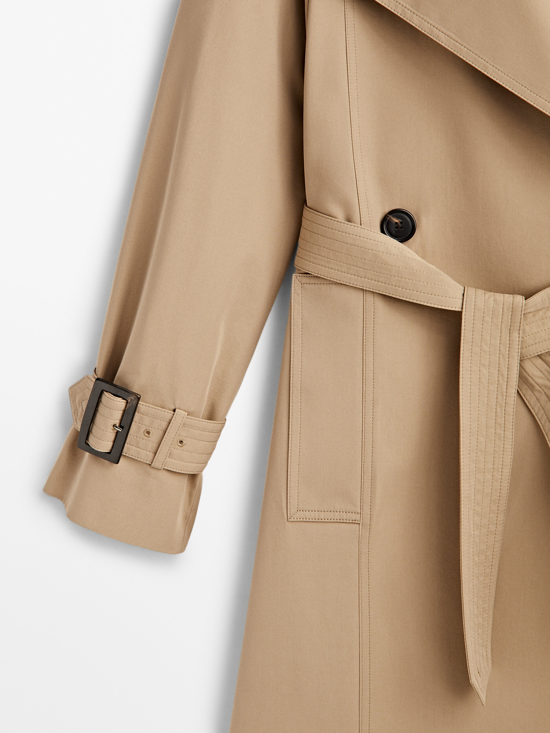 Cinto de gabardine fluida - BEGE
