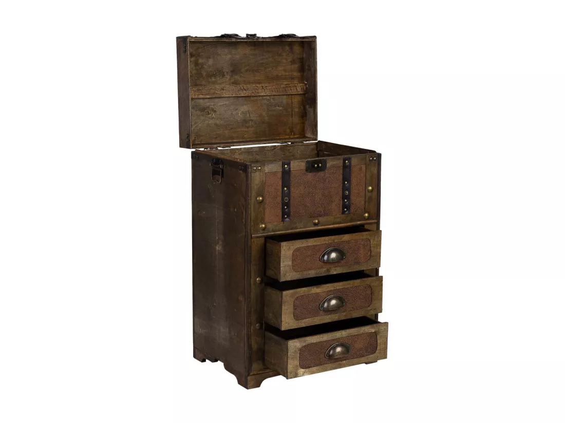 Coffre en bois marron 41x30x64