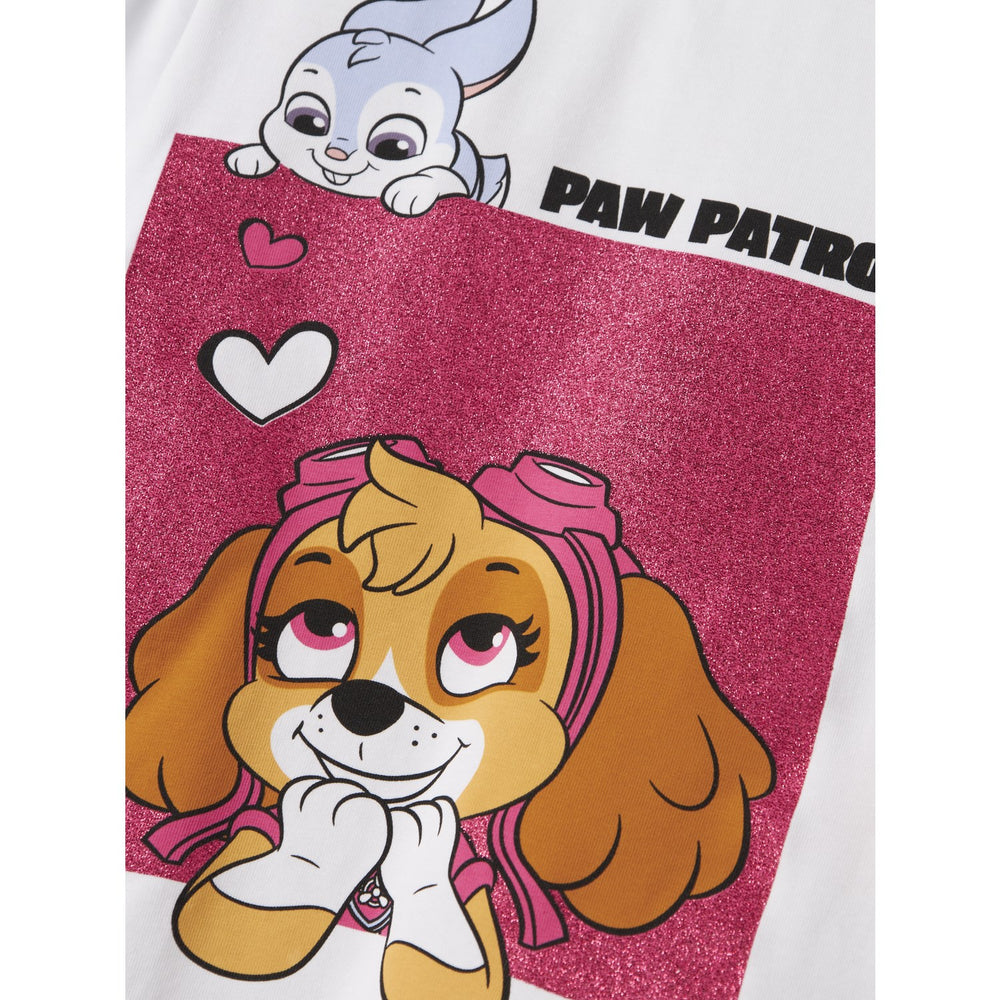 Køb Name It Bright White Nmfjoana Paw Ls Top Box Noos Cplg