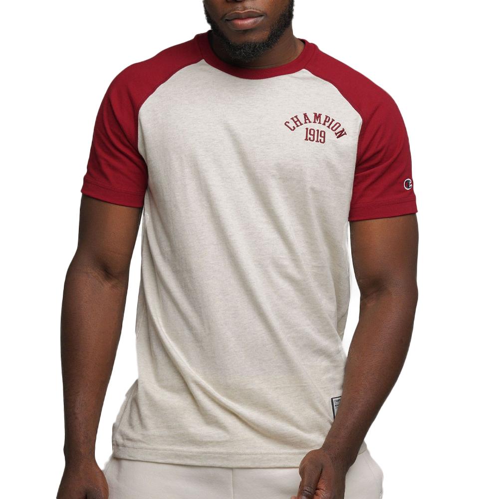 Champion T-shirt Écru/Rouge Homme Champion 216576