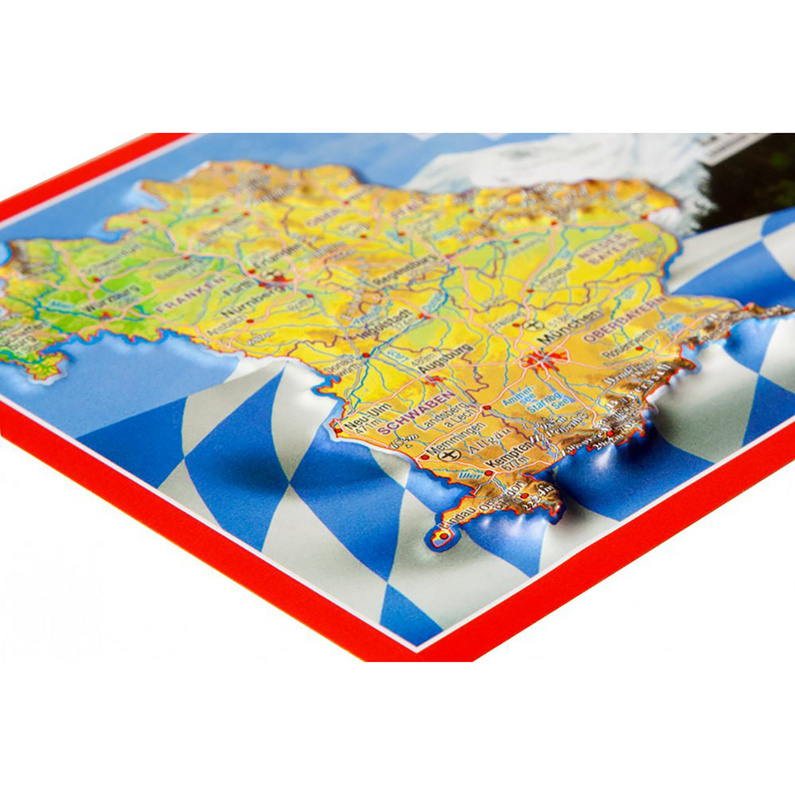 Georelief 3D Reliefpostkarte Bayern