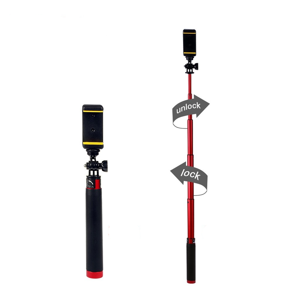 (80cm) Selfie Stick Monopod Stativ Halterung mit abnehmbarem 1/4“ Tripod Stativ   Bluetooth Fernauslöser für Smartphone / GoPro (mit Adapter) Schwarz