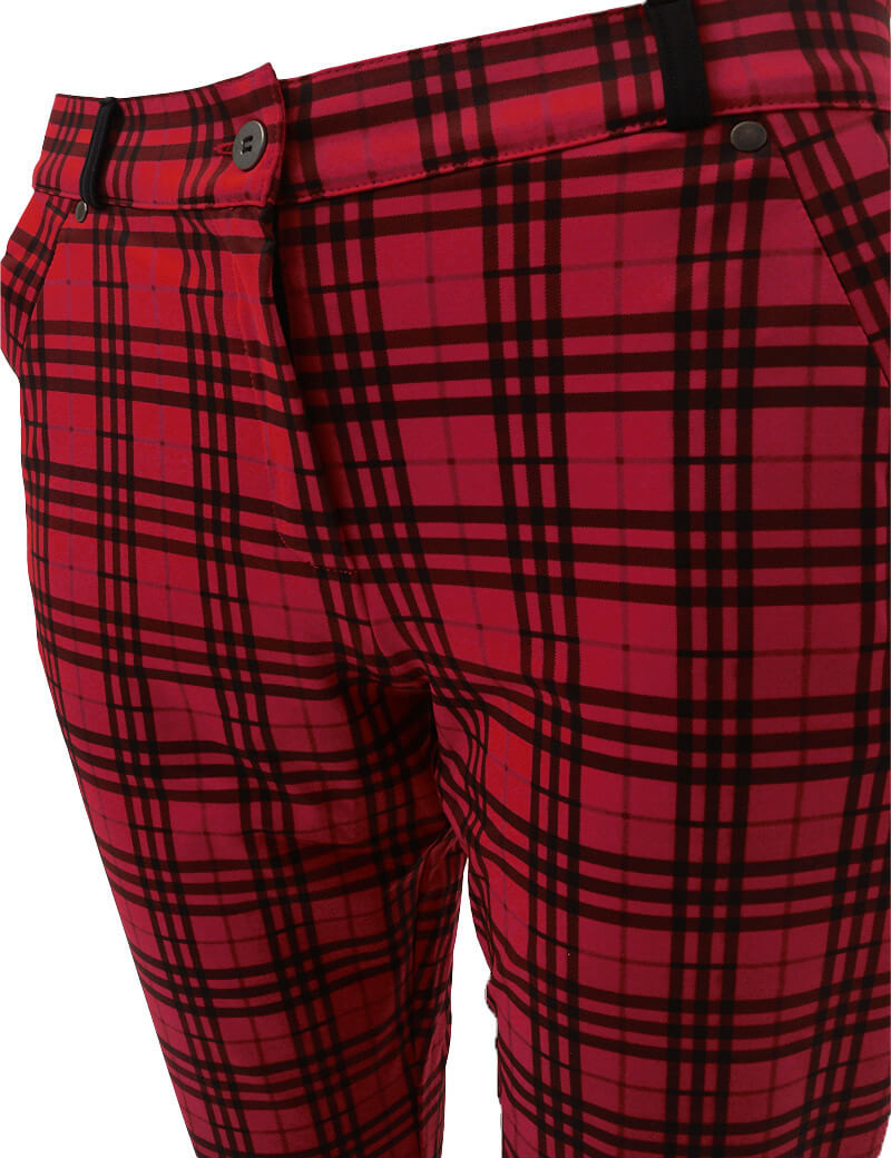 HBT PALACE - CHRISTINA PANTALON CITY ROUGE TARTAN