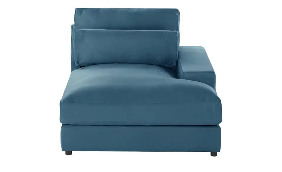 Element Branna Blau Samt Ottomane rechts