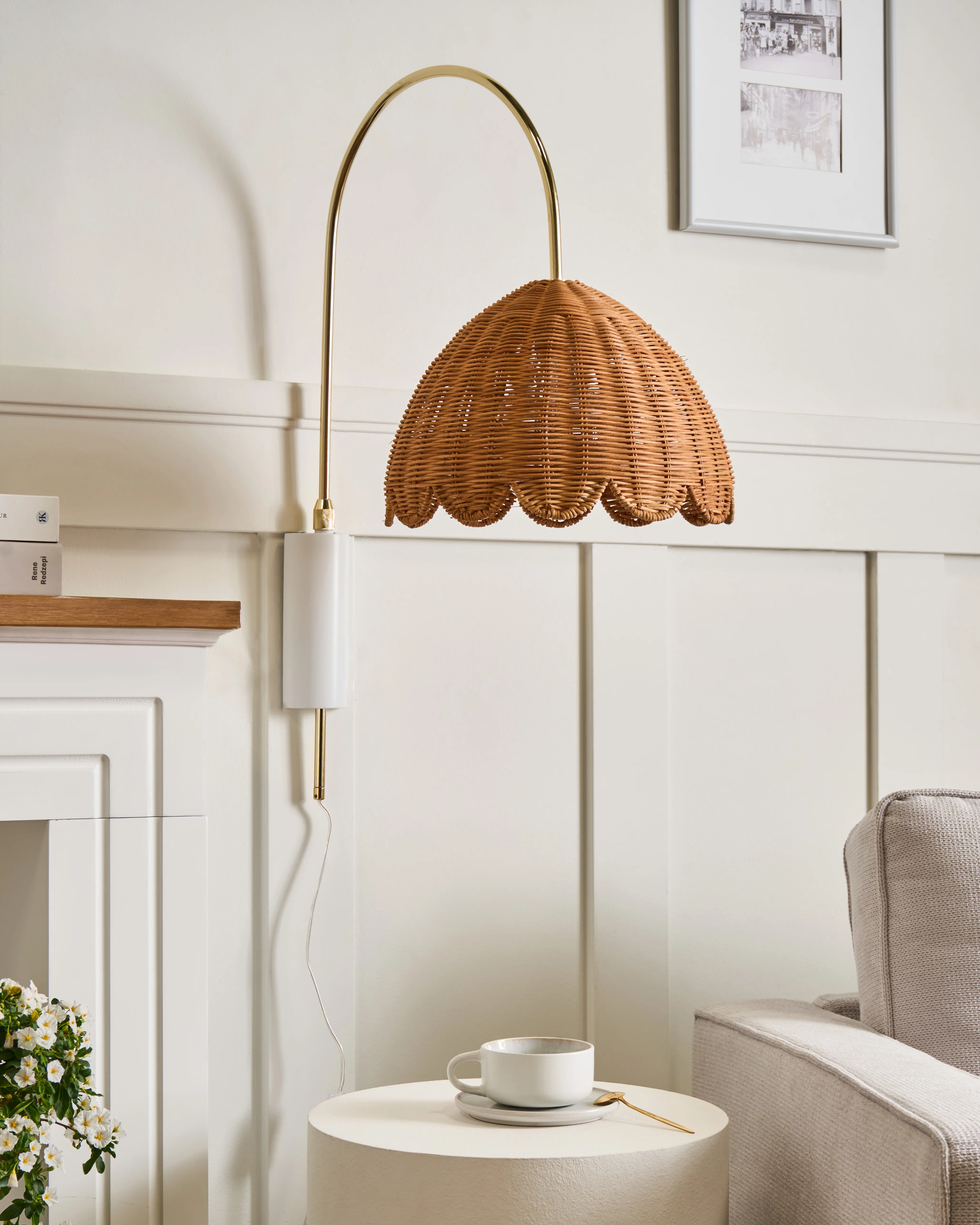 Wandlamp VALUKKAI Rotan Natuurlijk
