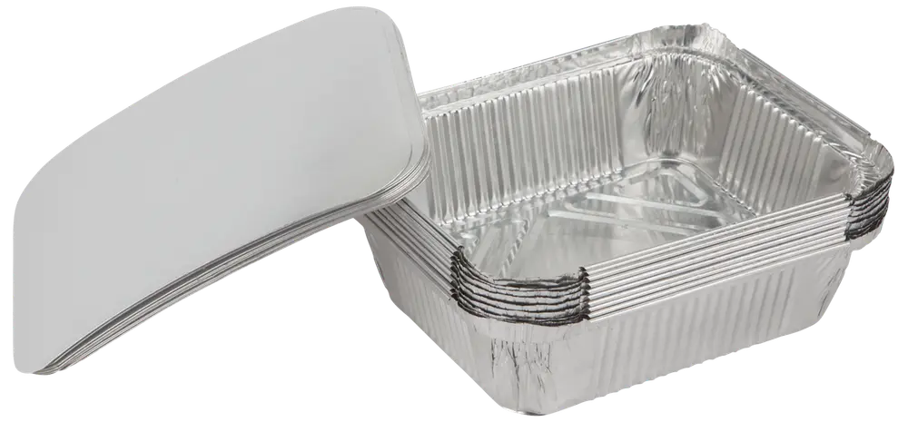 Alubakke med låg 13,5 x 16,5 cm - 10-pak