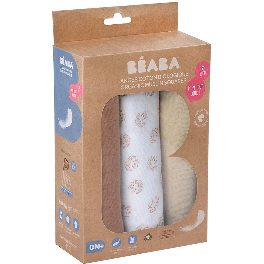 BEABA® Pucktücher 3er Set Igel