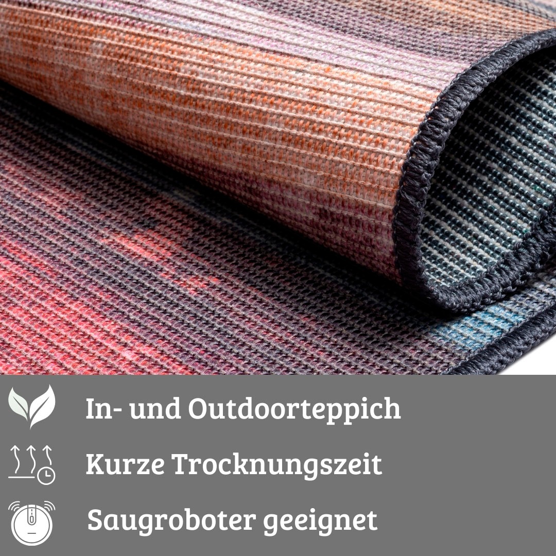 GOODproduct Teppich »Nivah, LAGERRÄUMUNG!« rechteckig 8 mm Höhe Flachgewebe, modern gestreift,  In- und Outdoor geeignet