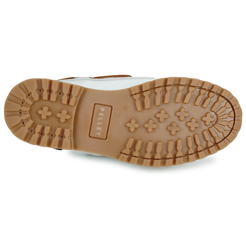 Pellet - OLIVIA - Veau lisse blanc lacets camel