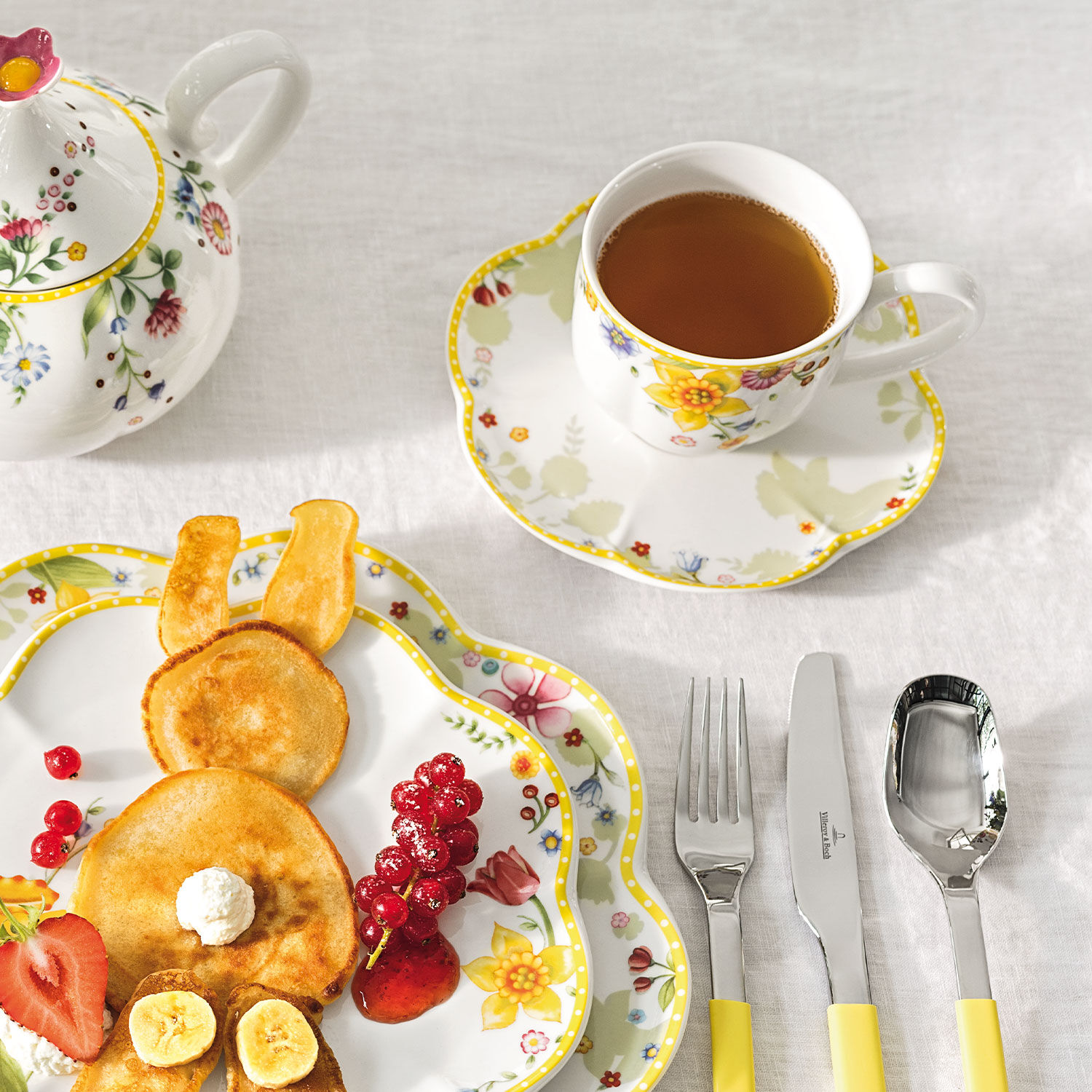 Spring Awakening Coffee cup saucer Yellow, 5.9'', Premium Porcelain