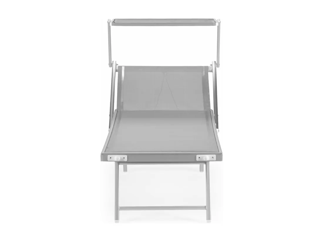 Bain de Soleil en Aluminium Gris Auvent Réglable pour Jardin et Plage