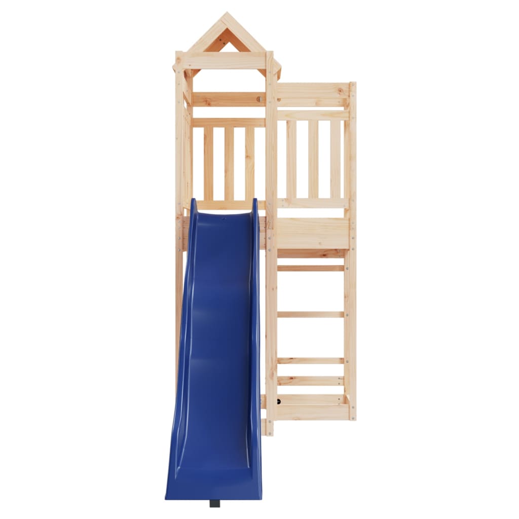 Aire de jeux d'extérieur balançoires toboggan portiques robuste jeux jardin 107 x 292 x 238 cm bois de pin massif