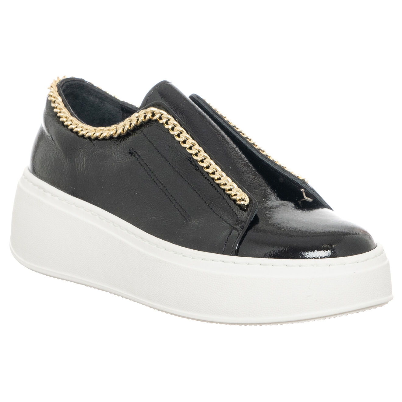 Loretta Pettinari Sneakers en Cuir Naplak noir/doré