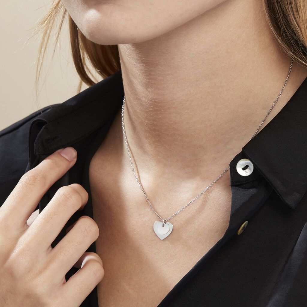 Collier Argent Blanc Ikaria Nacre