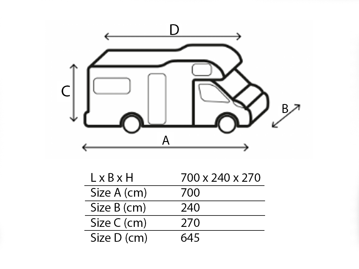 Obelink Protego Motorhome 700 cm camperhoes
