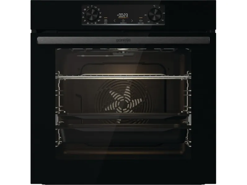 Gorenje Essential BOS6737E13BG - Ovn - med dampfunktion - til indbygning - niche - bredde: 56 cm - dybde: 55 cm - højde: 59 cm - med selv-rengøring - Klasse A - sort