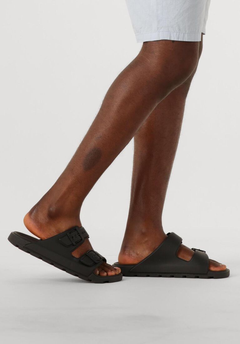 zwarte woolrich slippers two bands sandal man