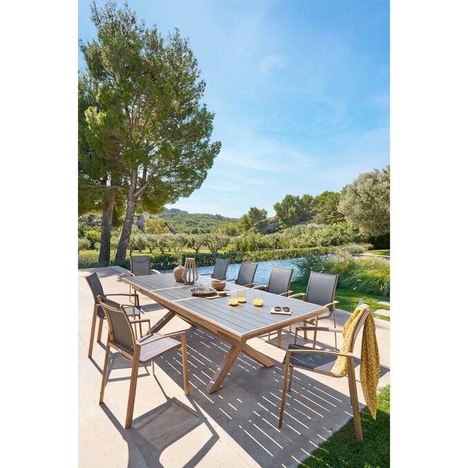 Fauteuil de jardin empilable AXANT Gris poivre / Honey