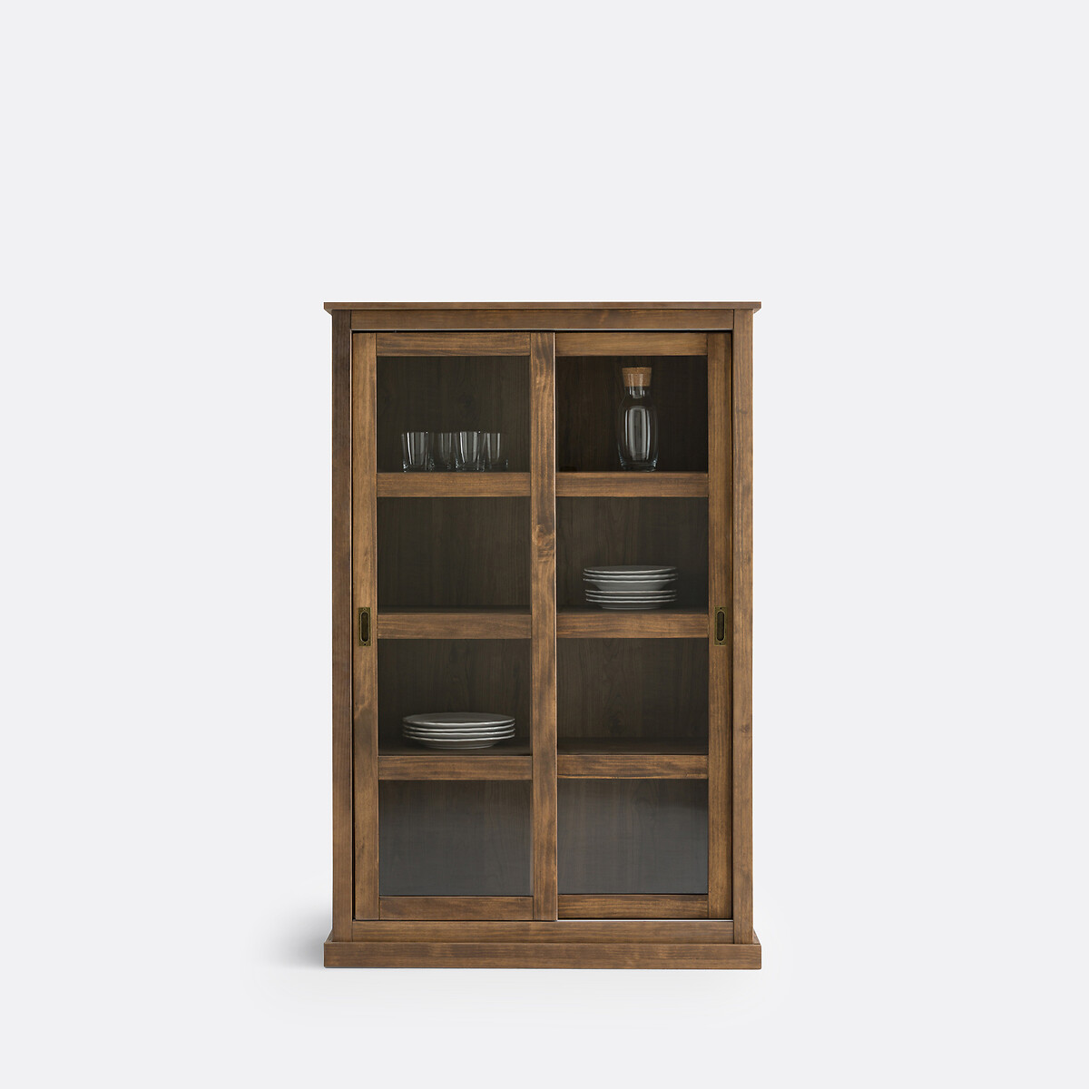 LA REDOUTE INTERIEURS<br>Vitrine baixa de 2 portas em pinho maciço e MDF, Lunja