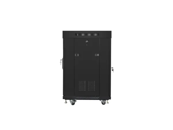Lanberg - Rack kabinet - med display, 2 køleblæsere - sort, RAL 9004 - 15U - 19