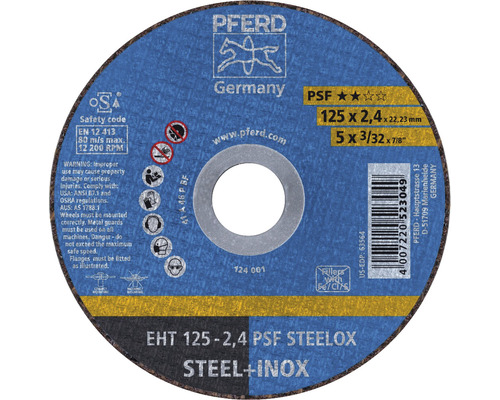 Doorslijpschijf PFERD EHT PSF STEELOX Ø 125x2,4x22,23 mm