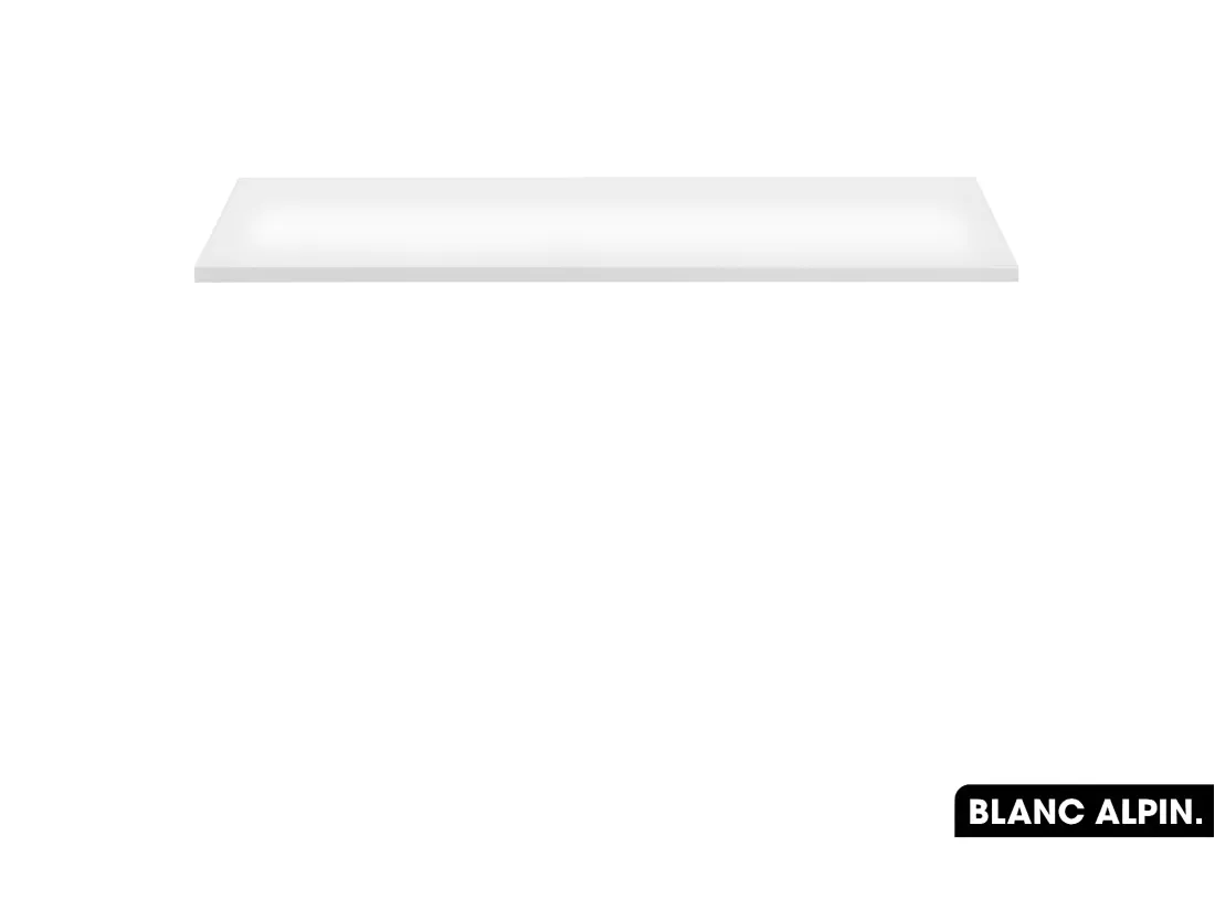 Plan de vasque en bois | BLANC ALPIN | L.100 x P.46 x H.2,5