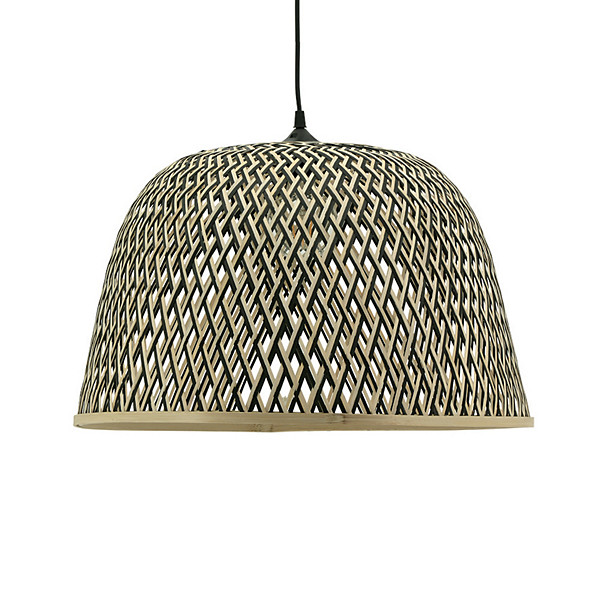 Suspension Cali 50cm bambou, bicolore / noir