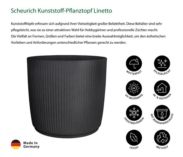 Scheurich Kunststoff-Pflanztopf Linetto, rund
