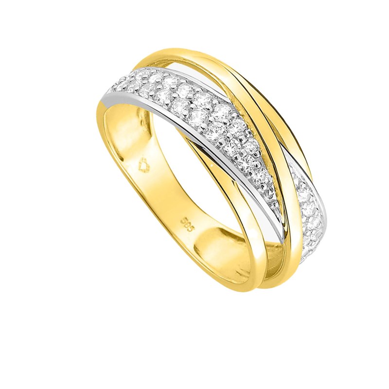 Bague femme - Oxyde de zirconium - Or 18 Carats
