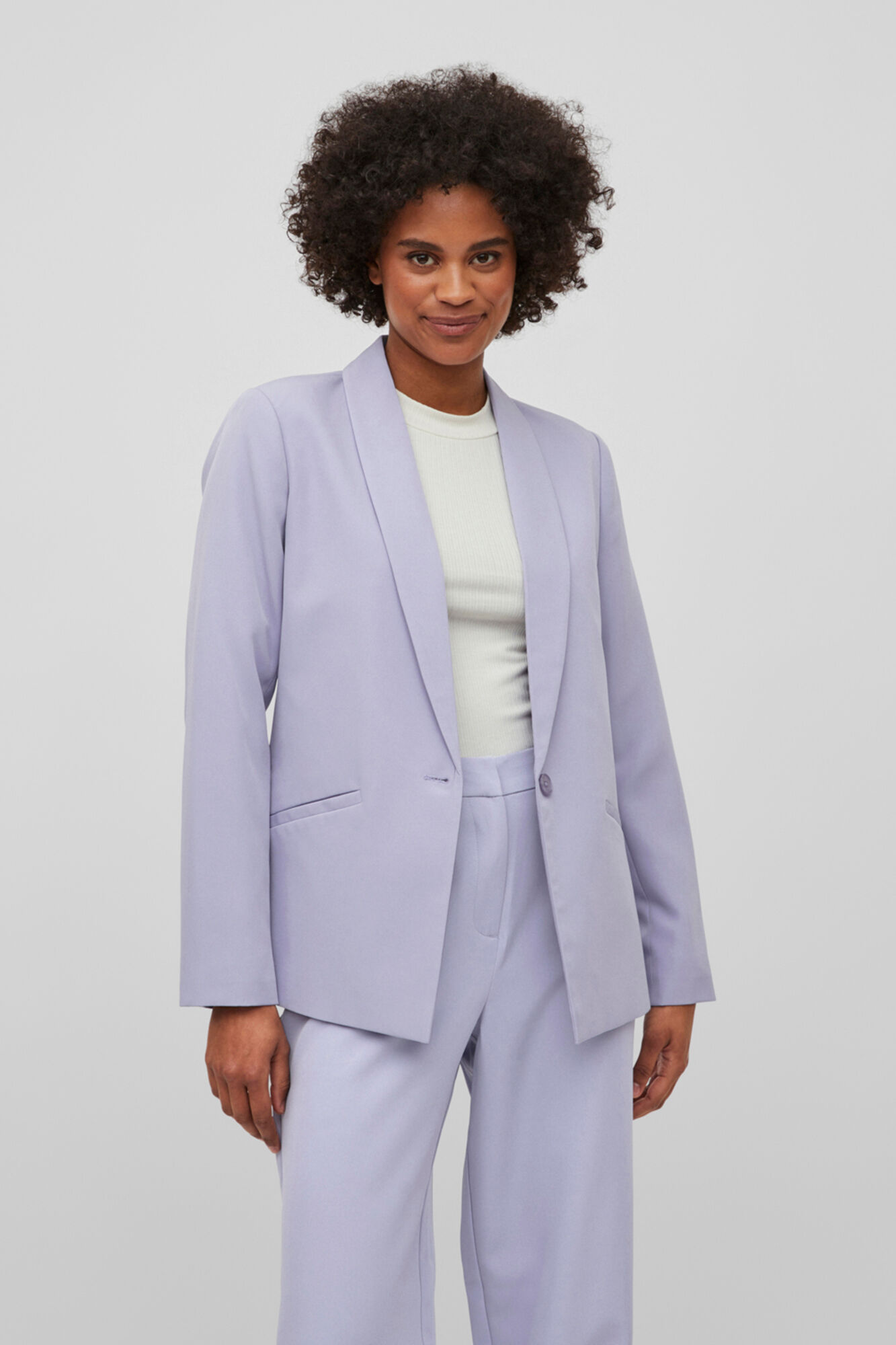 Blazer clássico de manga comprida - Roxo