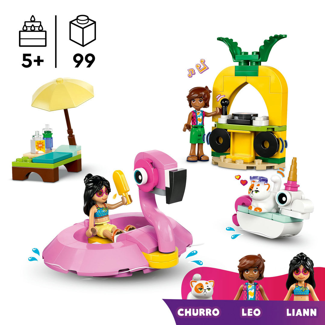 LEGO friends zwembadfeestje met flamingo en eenhoorn