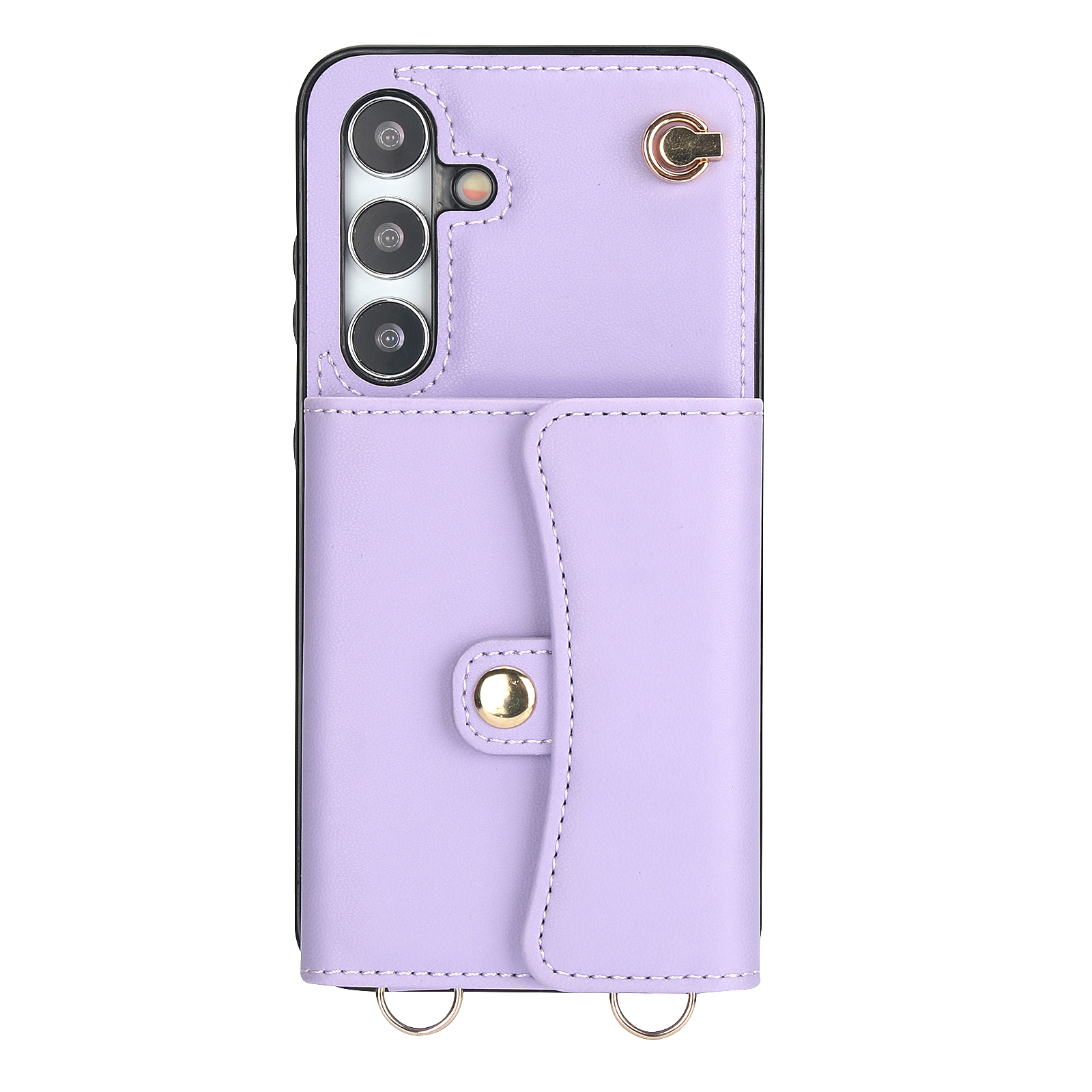 Samsung Galaxy S24  Plus Necklace Leder Schutz Hülle mit Kartenfach   Handykette (140cm) - Lila