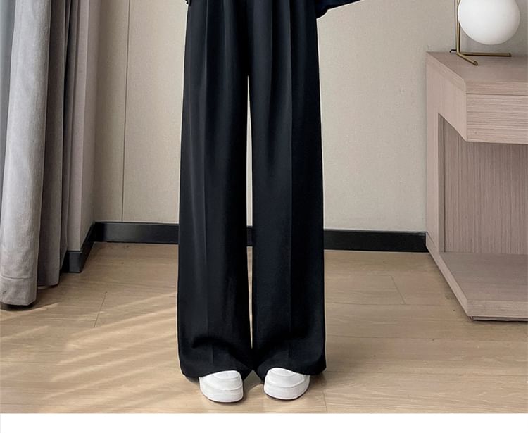 Dragan Pulse - Hoge taille effen wijde broek (verschillende ontwerpen)