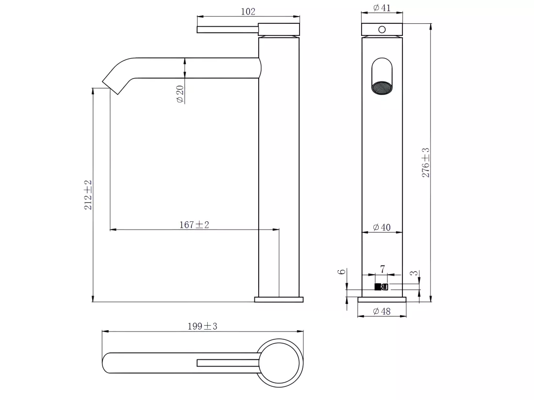 Lollipop mitigeur lavabo haut chromé - Essebagno