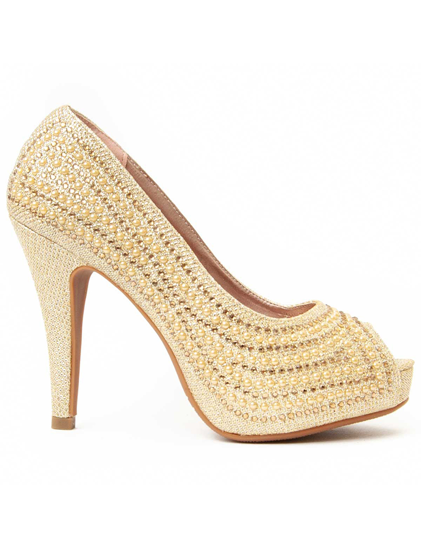 Ladies Gold Heeled Shoes
