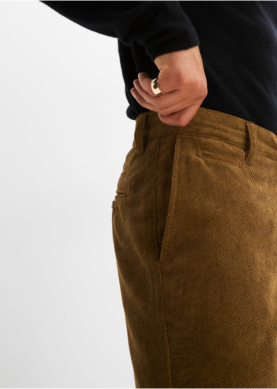 Pantalon chino en velours côtelé Regular Fit, Straight