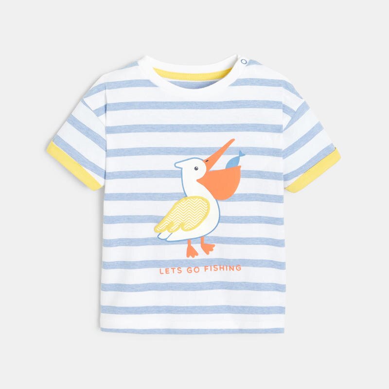 T-shirt rayé pélican jaune bébé garçon Jaune