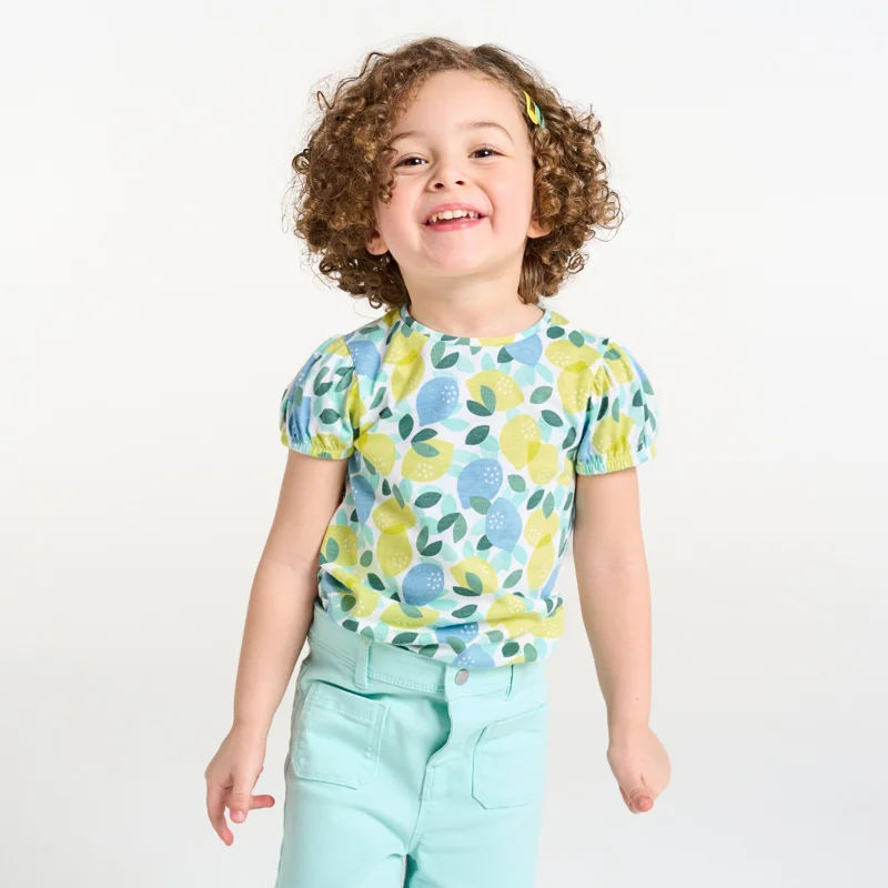 T-shirt citrons bleu bébé fille Gris ou noir