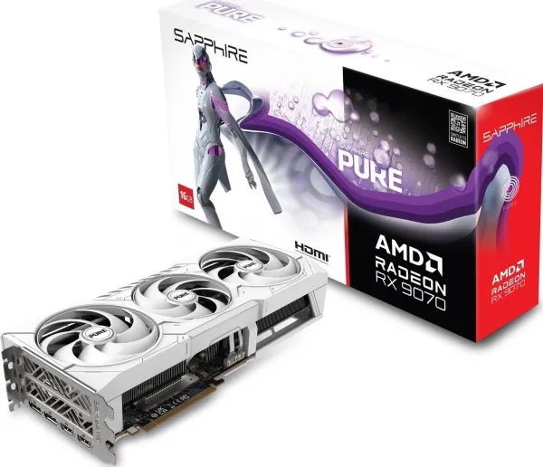 Sapphire Pure Radeon RX 9070 - Grafikkort - Radeon RX 9070 - 16 GB GDDR6 - PCIe 5.0 x16 - 2 x DisplayPort, 2 x HDMI