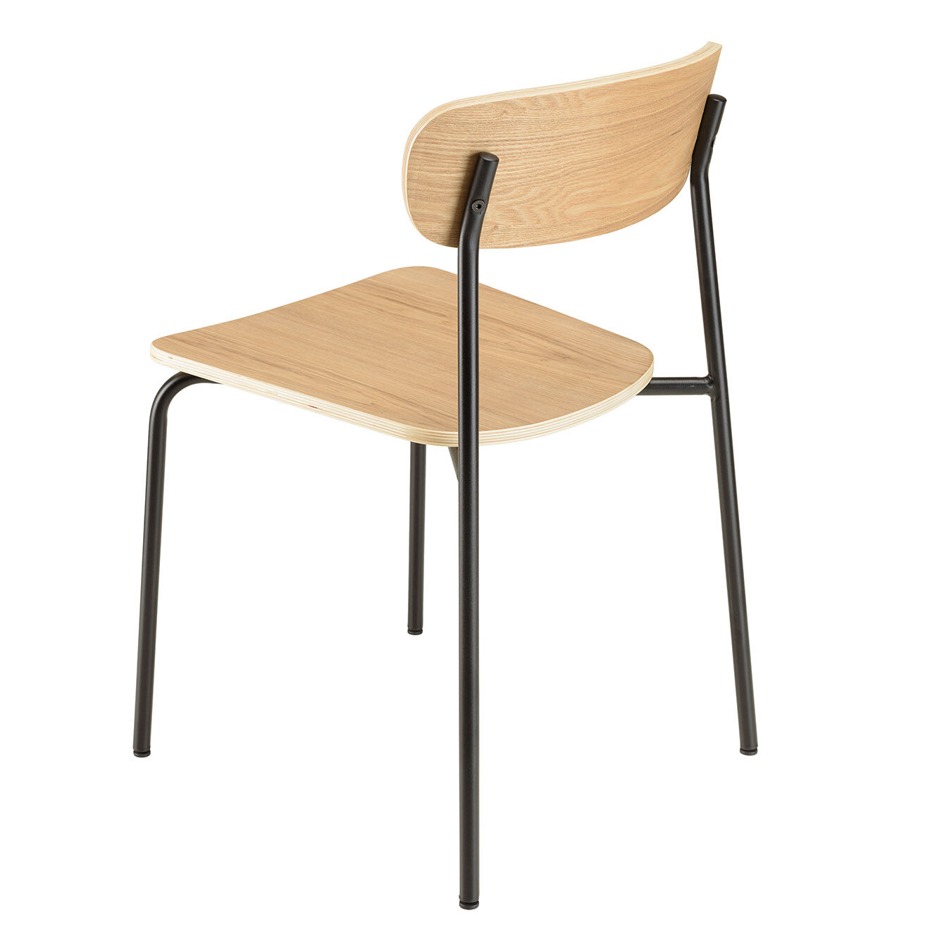 Macabane 2 Chaises d'écolier Tom naturel/noir - 47x51x78 cm