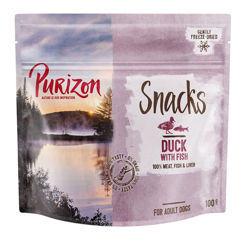 Friandises lyophilisées Purizon canard, poisson - sans céréales