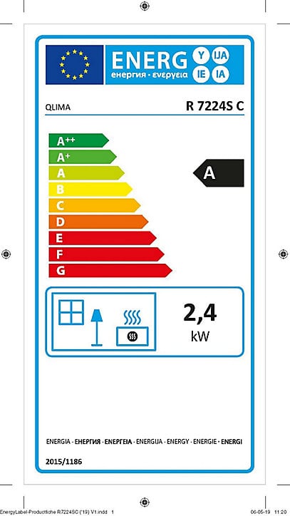Poêle à pétrole à mèche Qlima R7224SC 2400W 34m²