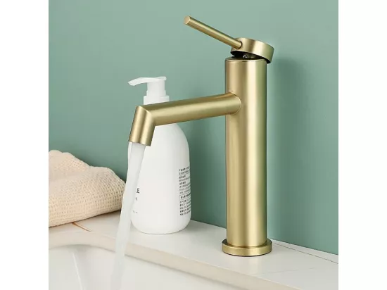 Robinet De Lavabo Rea Js-B310Bg Foss Low Brush Gold